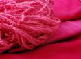 Cochineal dyed silk and wool - natural dyes